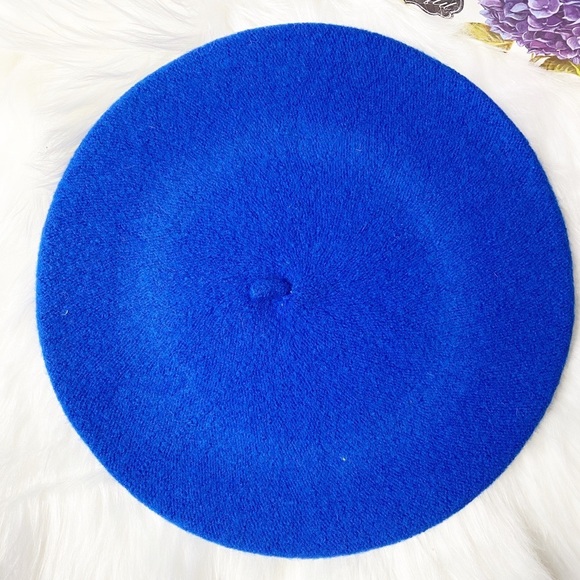 THE COUNTESS Royal Blue French Wool Beret - Picture 10 of 10